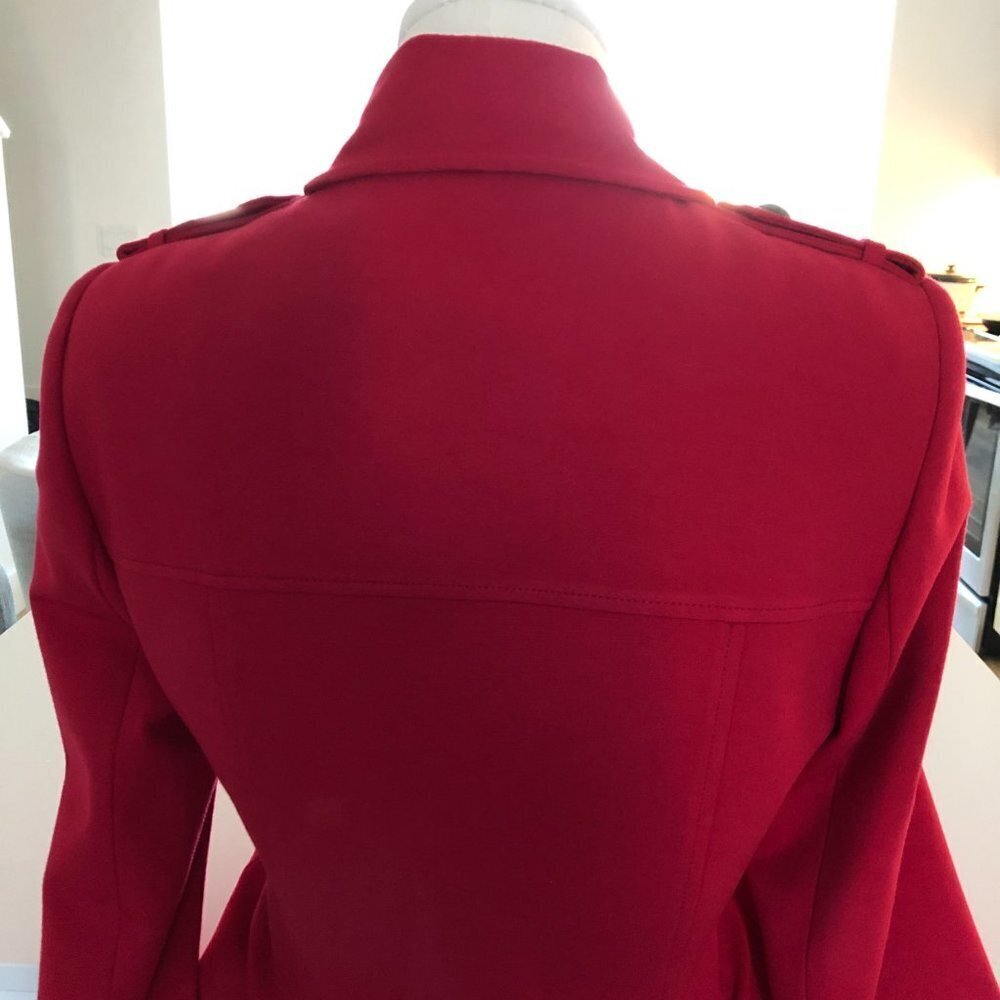 Planet Classic Double Breasted 12 Button Lined Collared Blazer Jacket Red Sz 8 - Picture 11 of 16